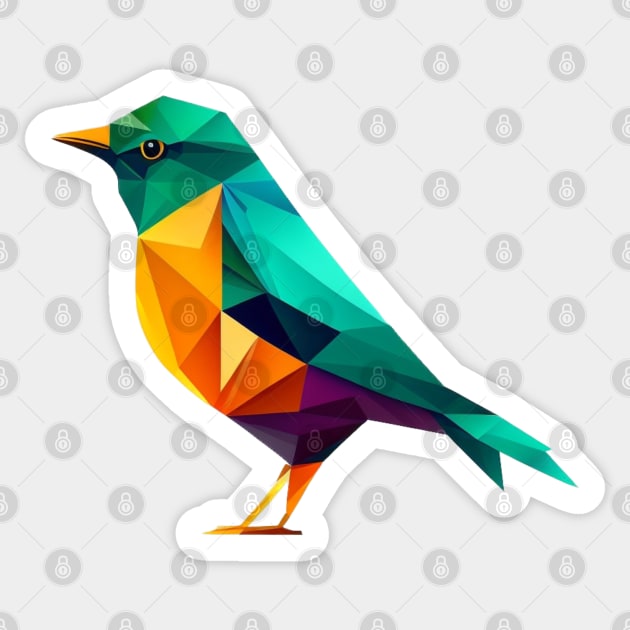 Paradise Bird - Geometric bird design for the environment Sticker by Greenbubble